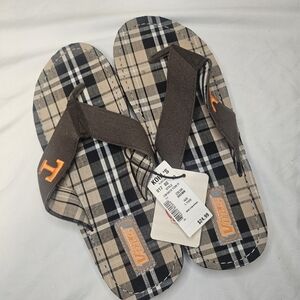 Vols Plaid Flip Flops with TN Logo Men's Large 11/12